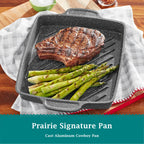 PioneerHome™ Prairie Signature 10x12 inch Cast Aluminum Nonstick Cowboy Steak Pan with Speckled Design - PioneerHome™