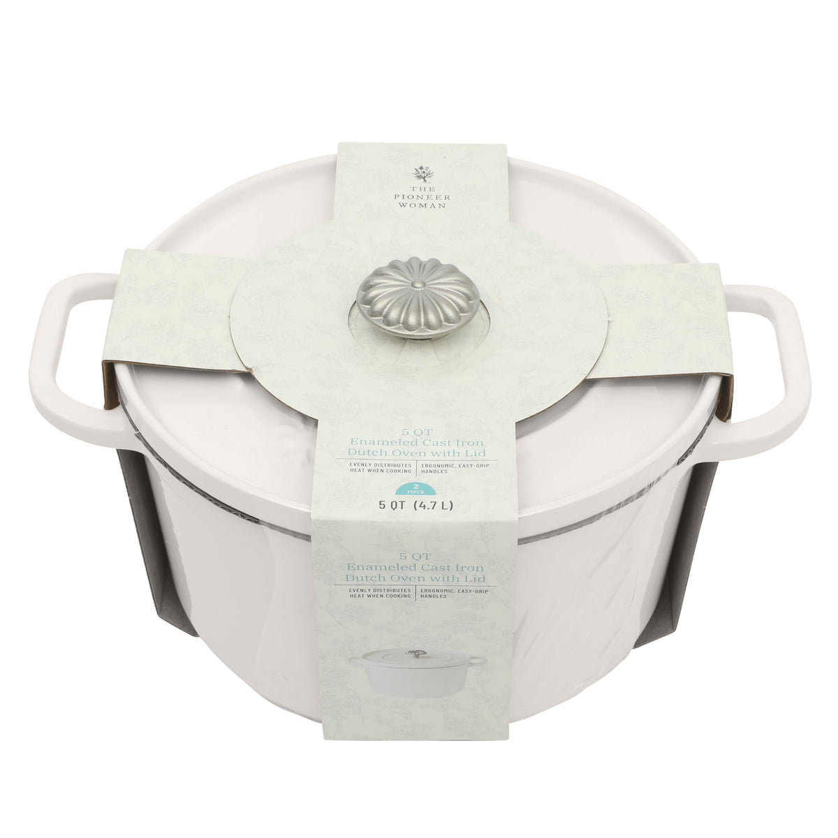 PioneerHome™ 5-Quart Enameled Cast Iron Dutch Oven with Lid, Linen - PioneerHome™