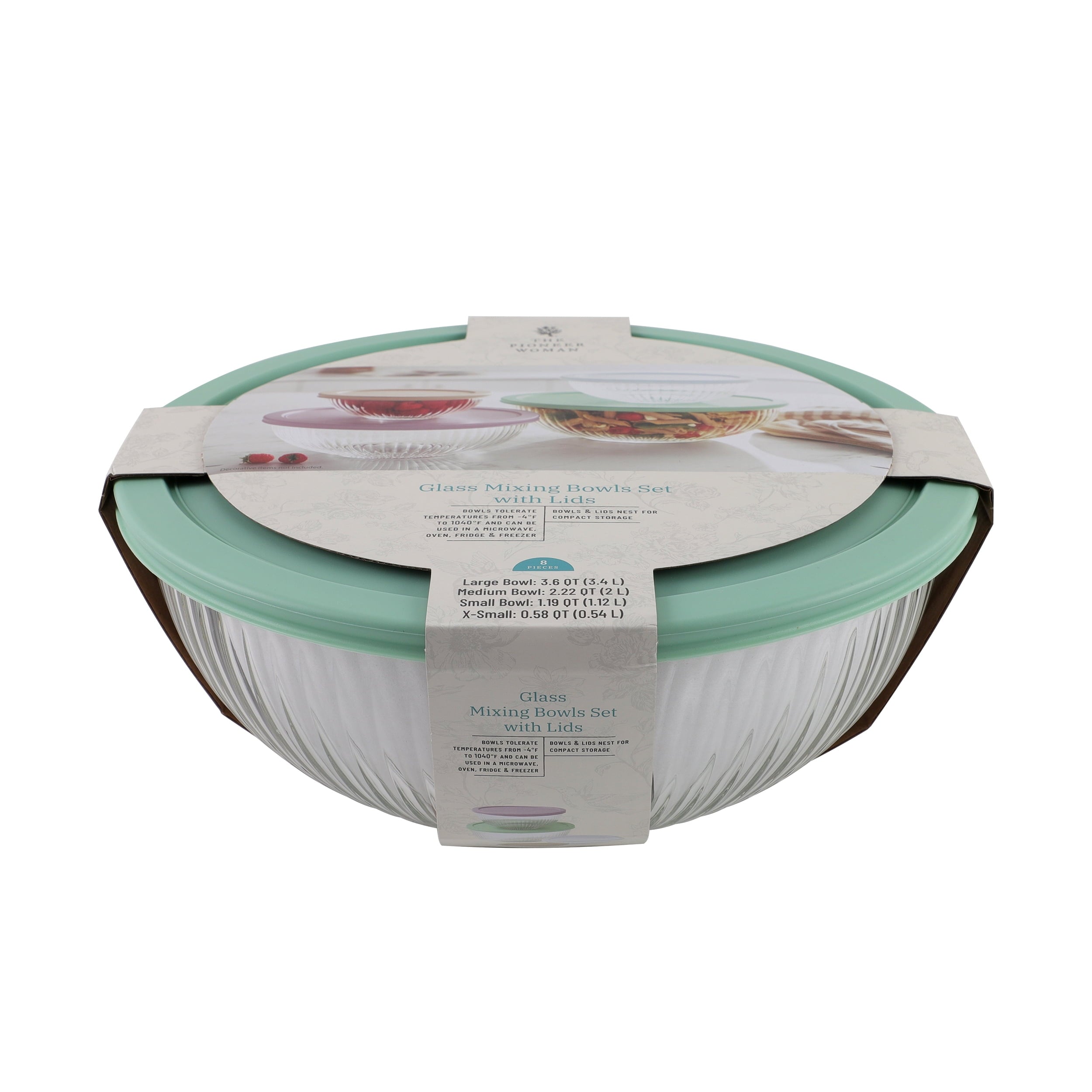 PioneerHome™ 8-Piece Glass Mixing Bowl Set - PioneerHome™