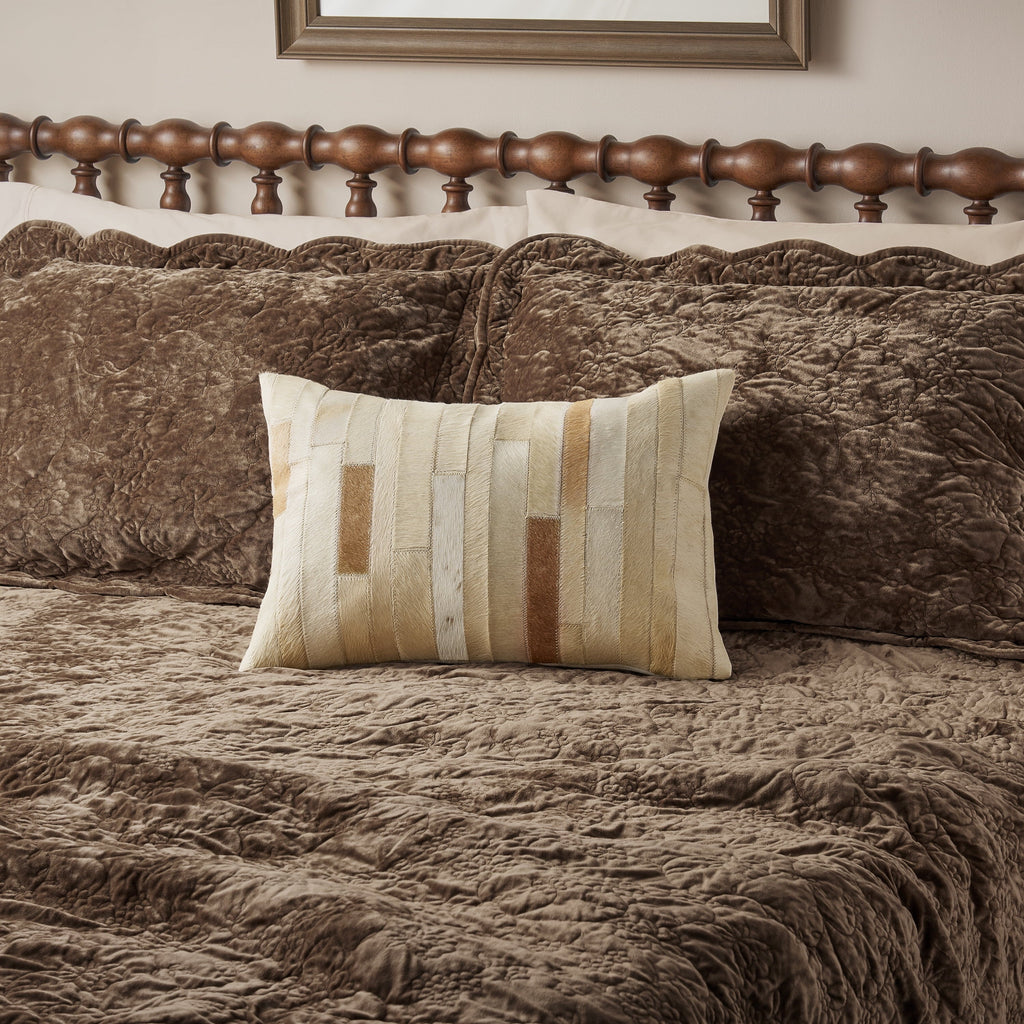 PioneerHome™ Ranch Patchwork Cowhide Lumbar Pillow 14" x 20" - PioneerHome™