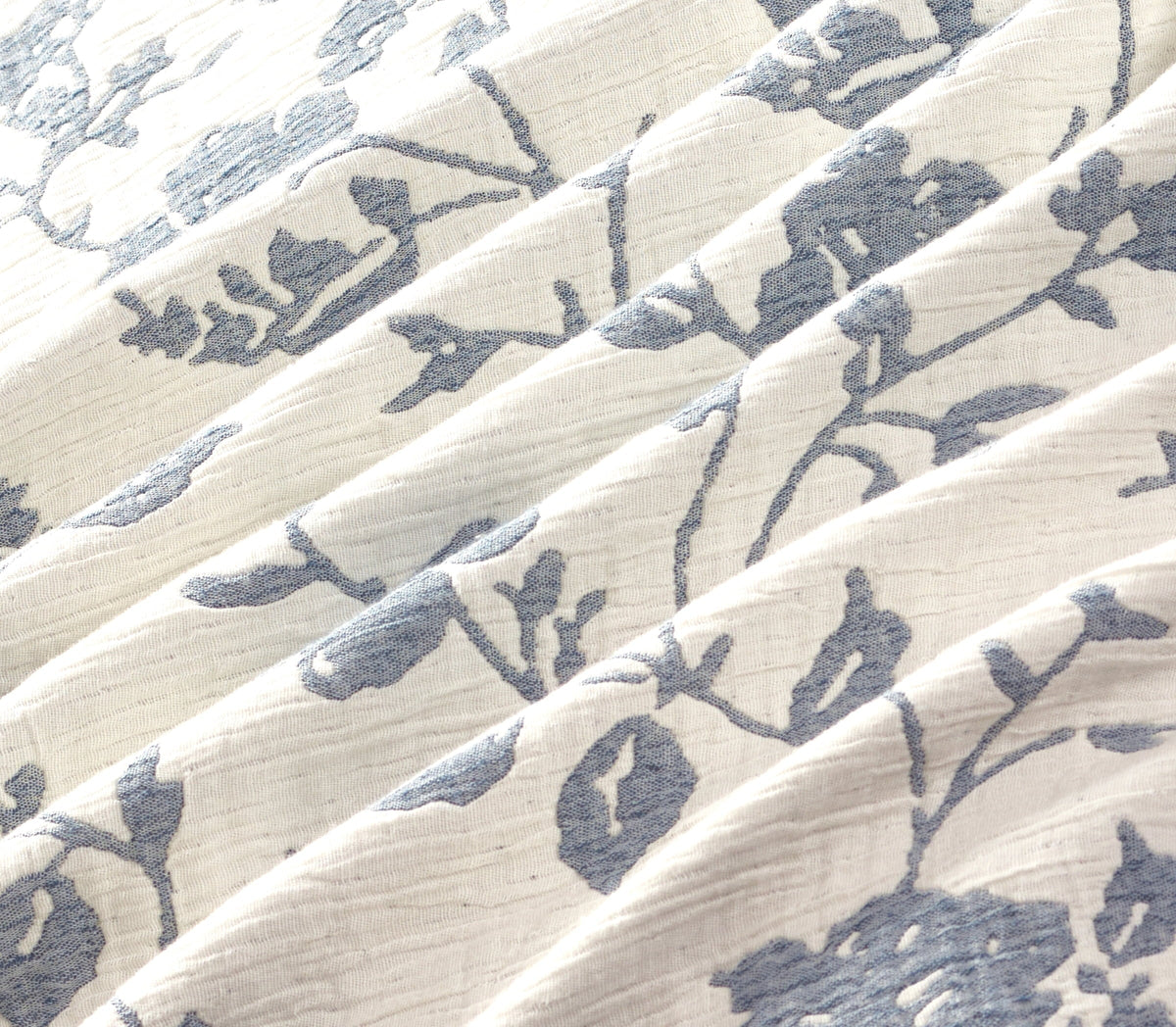 PioneerHome™ Agatha Floral Gauze Quilt, Full/Queen, Blue Dust, Reversible Bedding - PioneerHome™