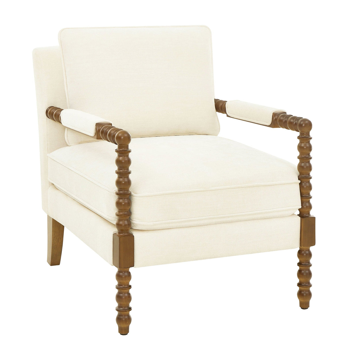 PioneerHome™ Pioneer Woman Harper Spindle Accent Chair, Antique White Fabric Upholstery - PioneerHome™