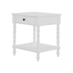 PioneerHome™ Harper Spindle Nightstand with USB Charging Ports, Adults and Teens, White Finish - PioneerHome™