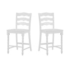 PioneerHome™ Harper Counter-height Wood Stools, 2 Pack, White - PioneerHome™