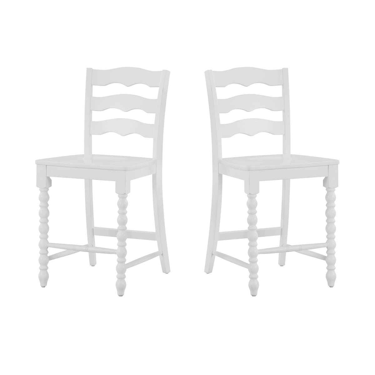 PioneerHome™ Harper Counter-height Wood Stools, 2 Pack, White - PioneerHome™