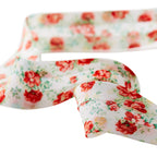 PioneerHome™ Vintage Floral White Double Fold Cotton Bias Tape Ribbon, 7/8" x 25 Yards - PioneerHome™