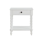 PioneerHome™ Harper Spindle Nightstand with USB Charging Ports, Adults and Teens, White Finish - PioneerHome™