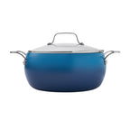 PioneerHome™ Harlow 7.5 Qt Ceramic Non-Stick Stock Pot with Lid, Denim Blue - Farmhouse - PioneerHome™