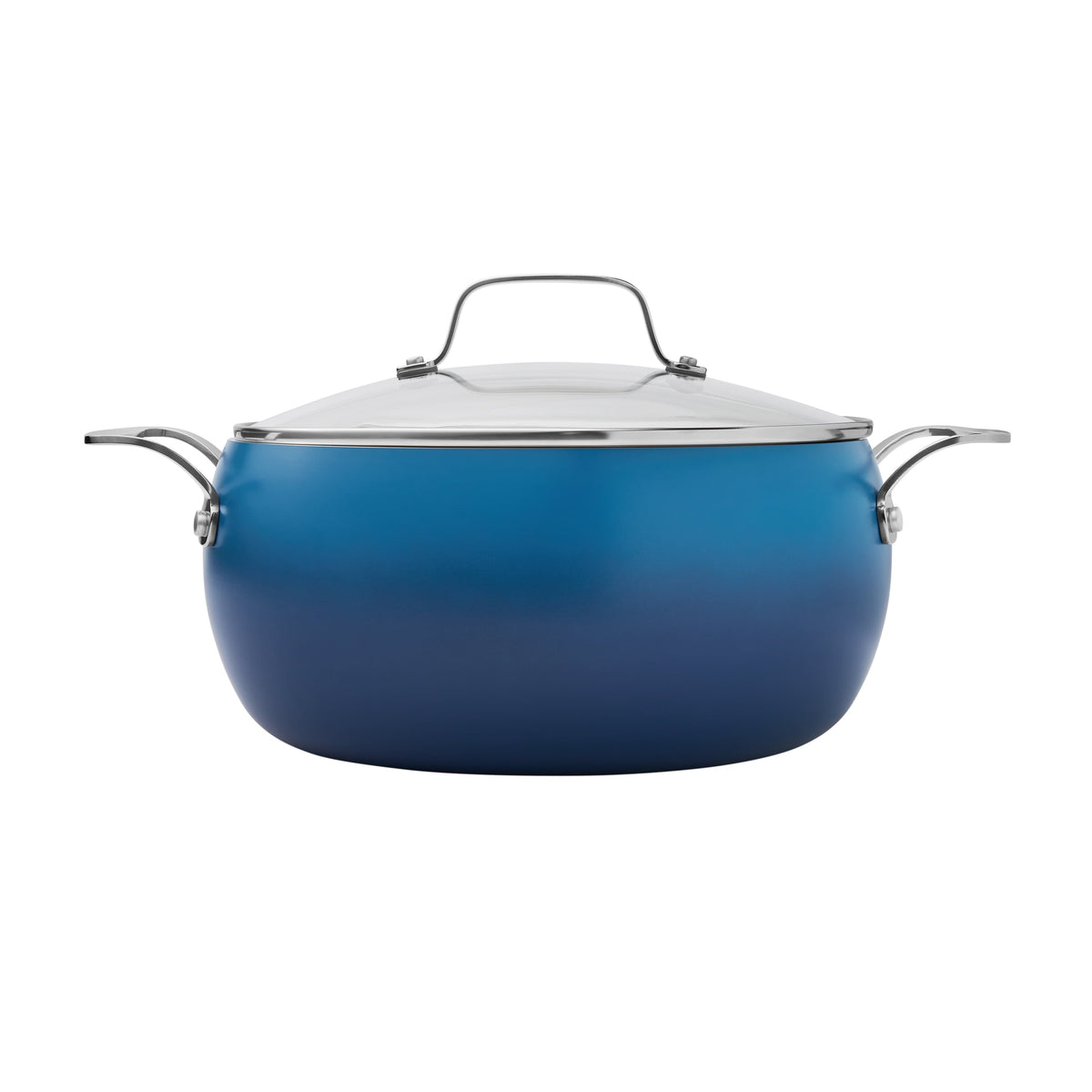PioneerHome™ Harlow 7.5 Qt Ceramic Non-Stick Stock Pot with Lid, Denim Blue - Farmhouse - PioneerHome™