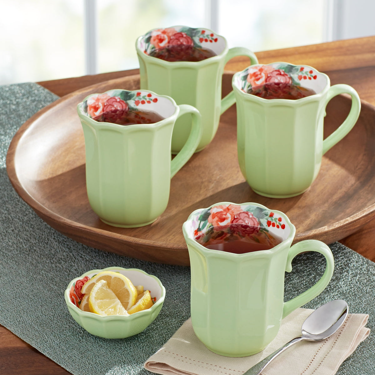 PioneerHome™ Painted Meadow 16-Ounce Ceramic Mugs, Set of 4 - PioneerHome™
