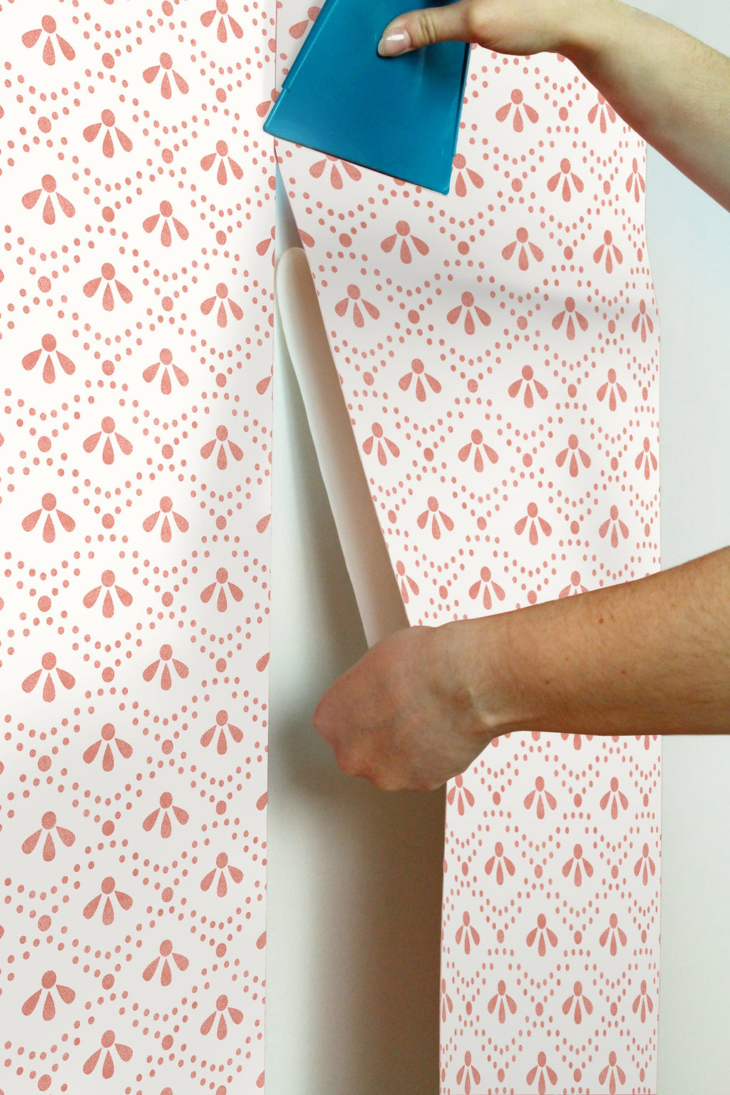 PioneerHome™ Coral Tonal Scallop Peel And Stick Vinyl Wallpaper, 215-in by 20.5-in, 30.75 sq. - PioneerHome™