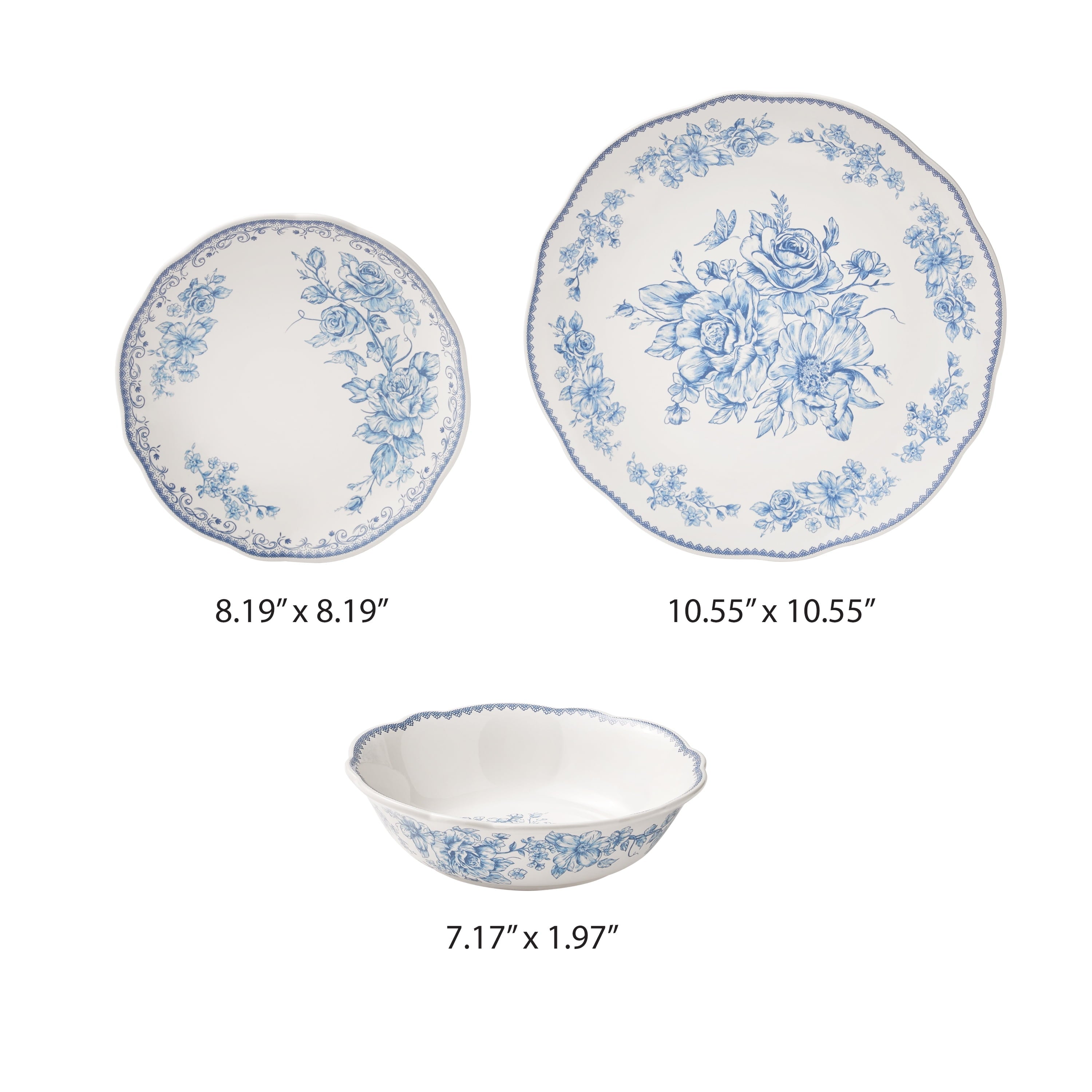 PioneerHome™ Agatha 12-Piece Stoneware Dinnerware Set, Blue - PioneerHome™
