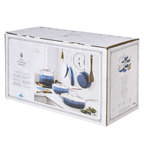 PioneerHome™ Harlow 15-Piece Cookware Set, Ceramic Non-Stick Pots and Pans Set, Denim Blue - PioneerHome™