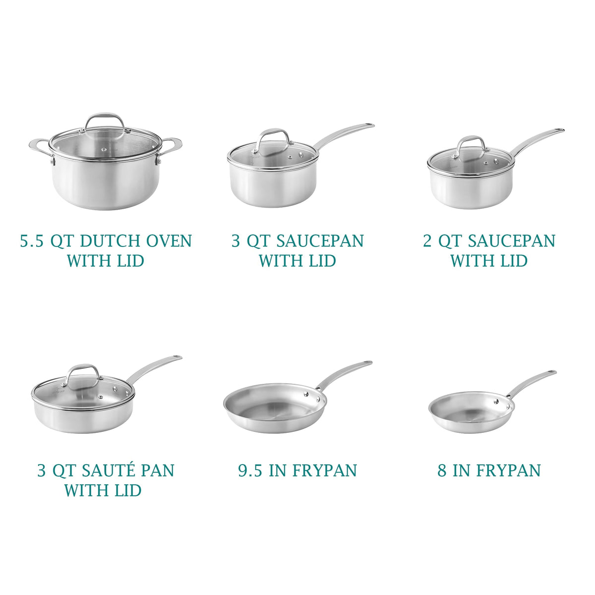 PioneerHome™ 14-Piece Stainless Steel Cookware Set, Cooking Pots and Pans Set with Kitchen Utensils - PioneerHome™