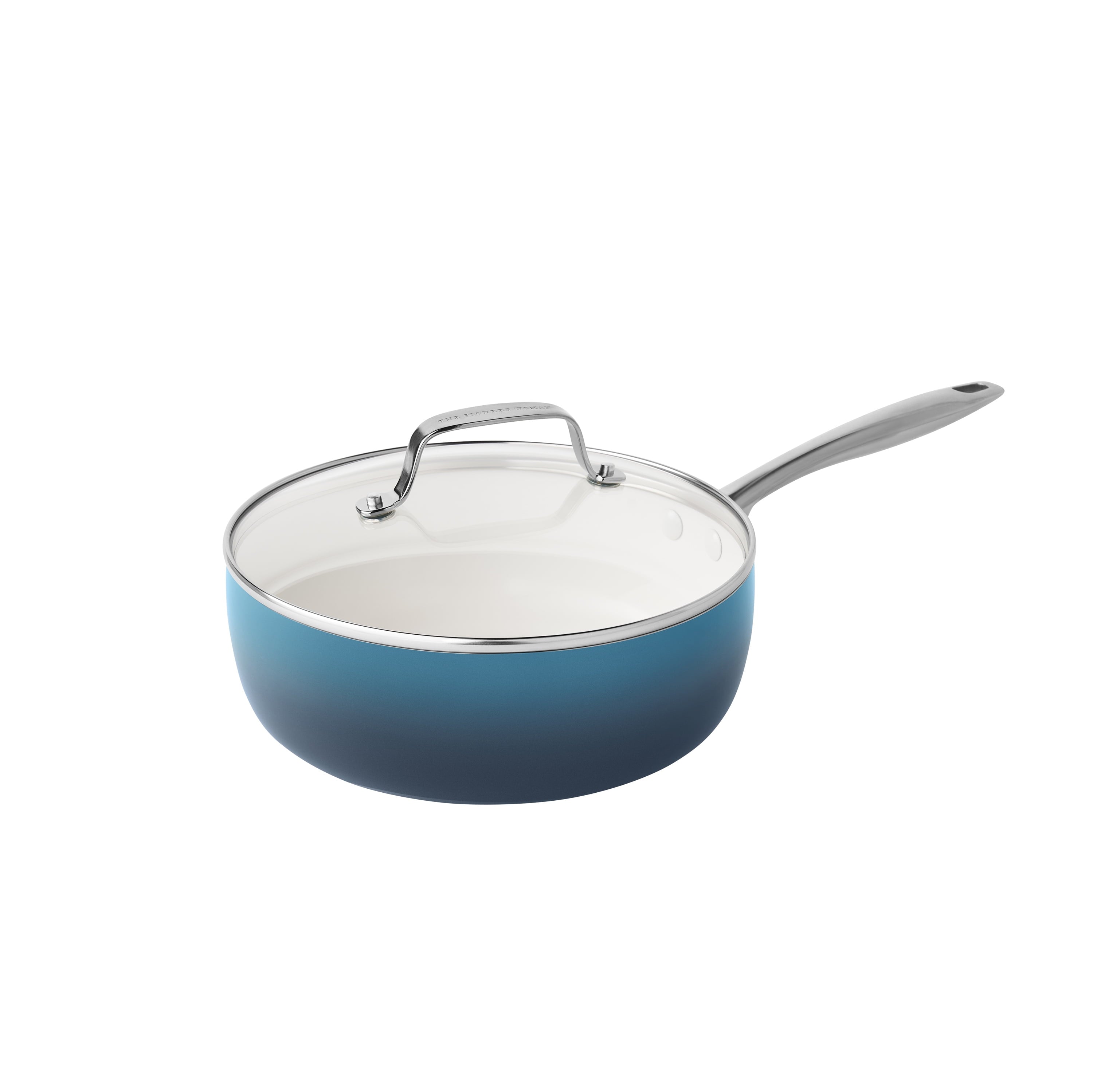 PioneerHome™ Harlow 15-Piece Cookware Set, Ceramic Non-Stick Pots and Pans Set, Denim Blue - PioneerHome™