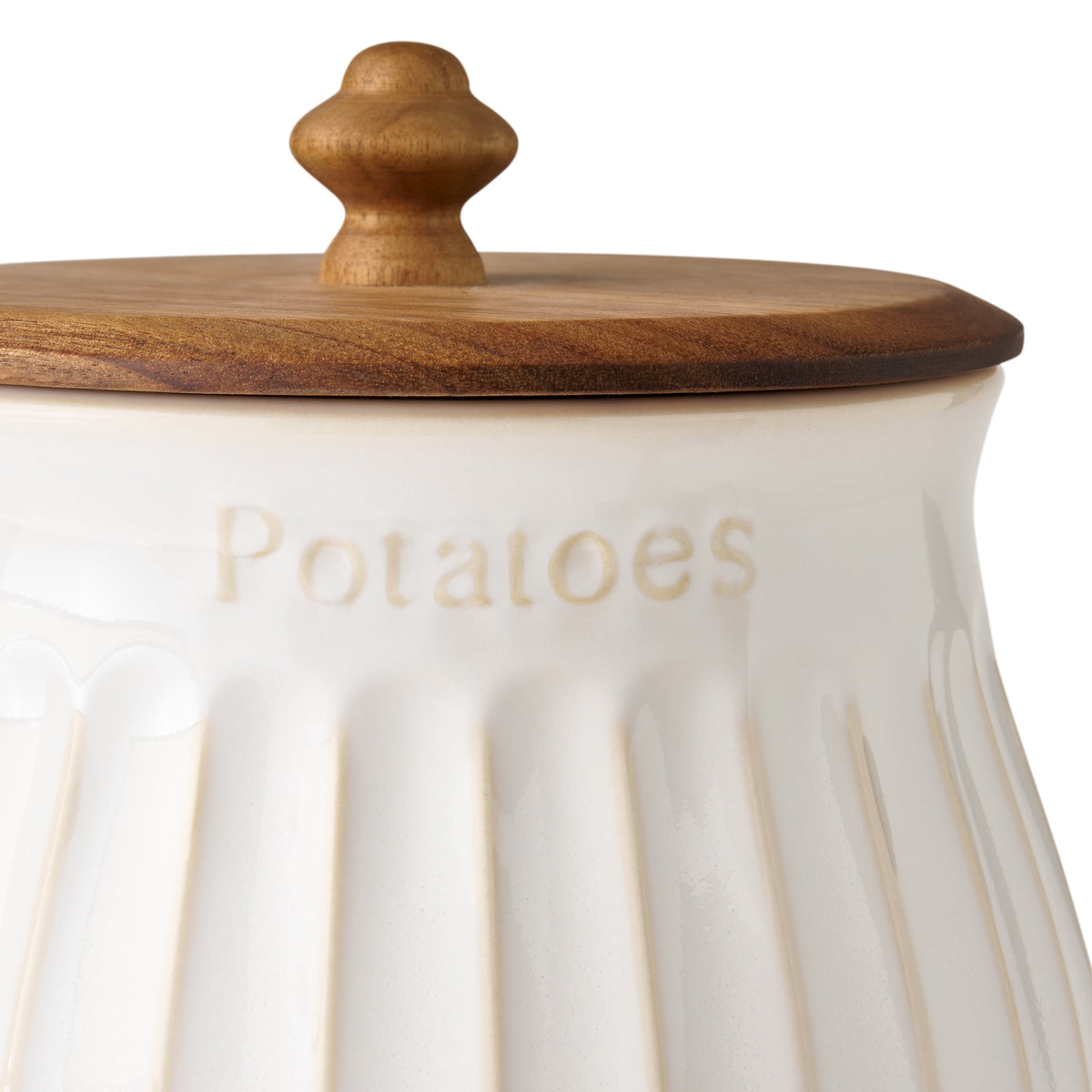 PioneerHome™ Colette Stoneware Potato Keeper, White - PioneerHome™