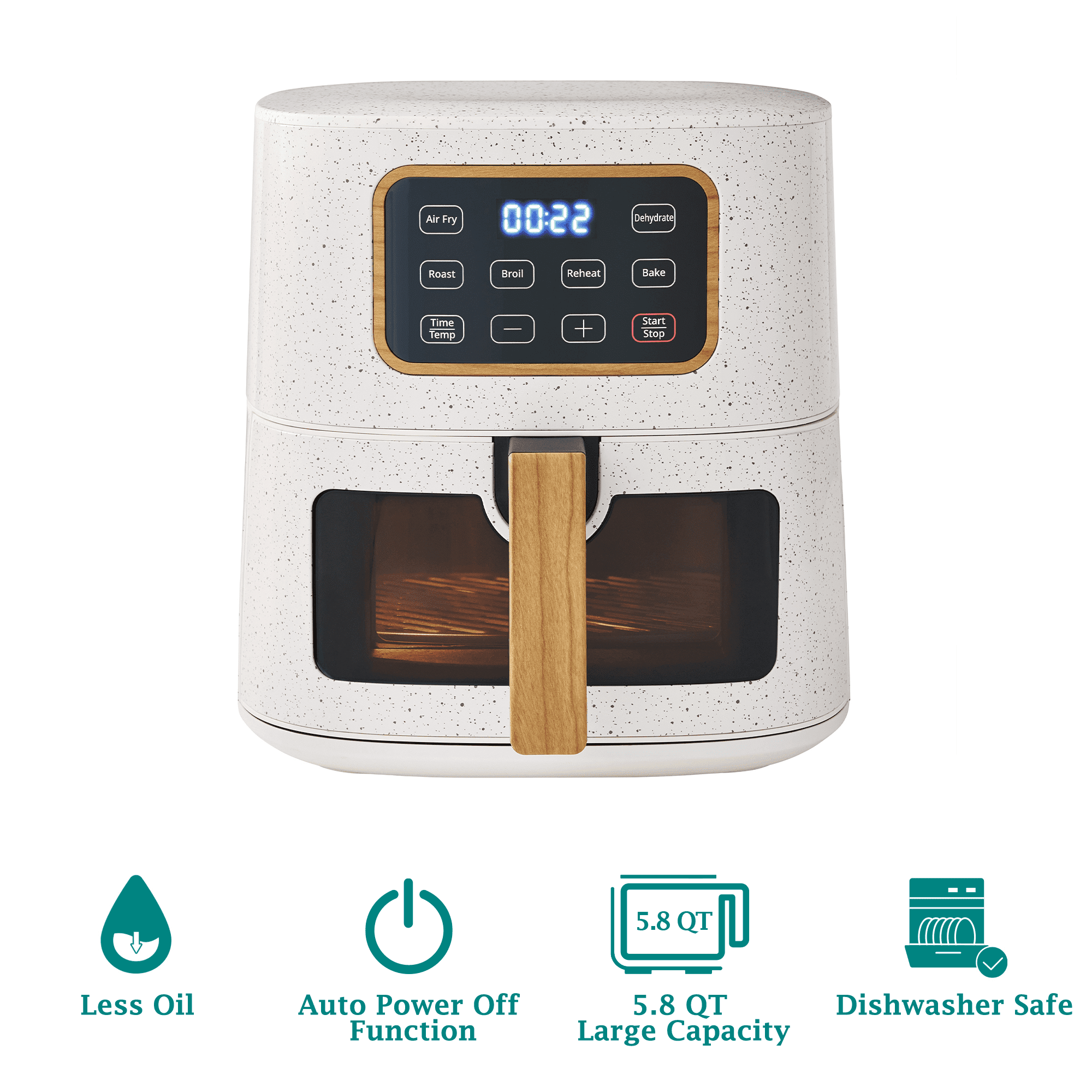 PioneerHome™ 5.8 Qt Air Fryer, Linen Speckle - Energy Efficient - PioneerHome™