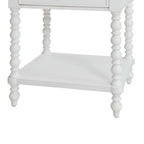 PioneerHome™ Harper Spindle Nightstand with USB Charging Ports, Adults and Teens, White Finish - PioneerHome™