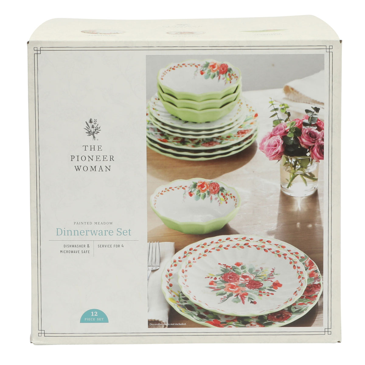 PioneerHome™ Painted Meadow 12-Piece Ceramic Dinnerware Set - PioneerHome™