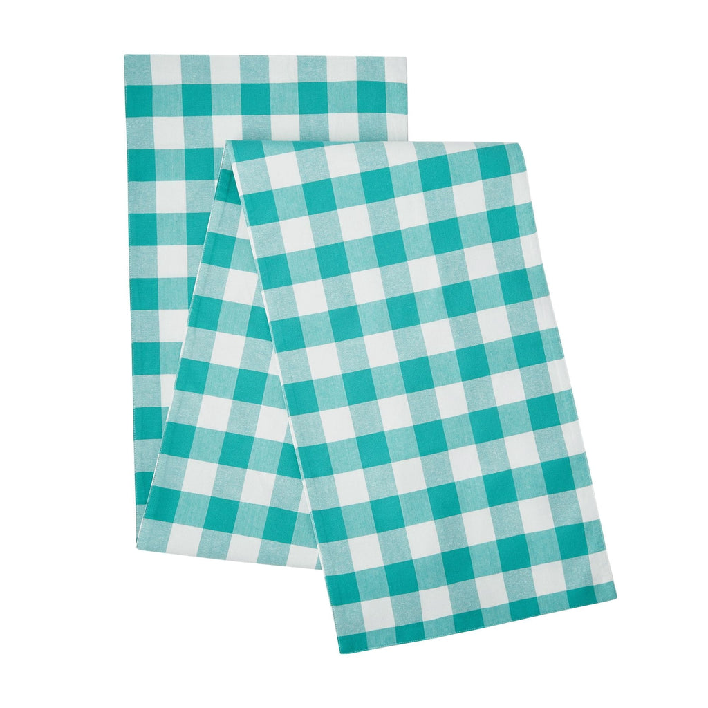 PioneerHome™ Charming Check Placemat, Table Runner, Napkin, and Napkin Ring Set, 13 Piece, Teal - PioneerHome™
