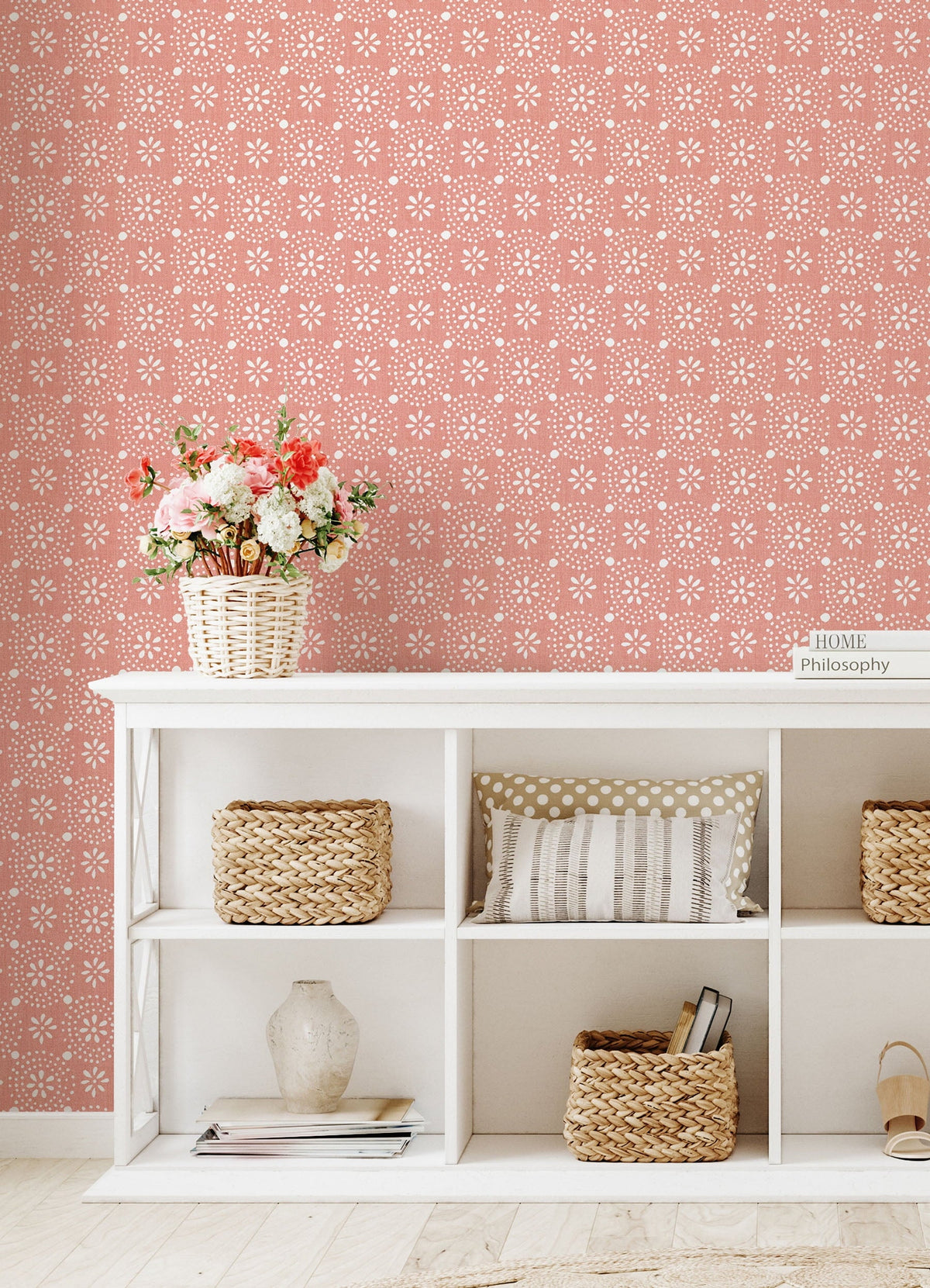 PioneerHome™ Green Floral Geo Peel And Stick Vinyl Wallpaper, 215-in by 20.5-in, 30.75 sq. - PioneerHome™