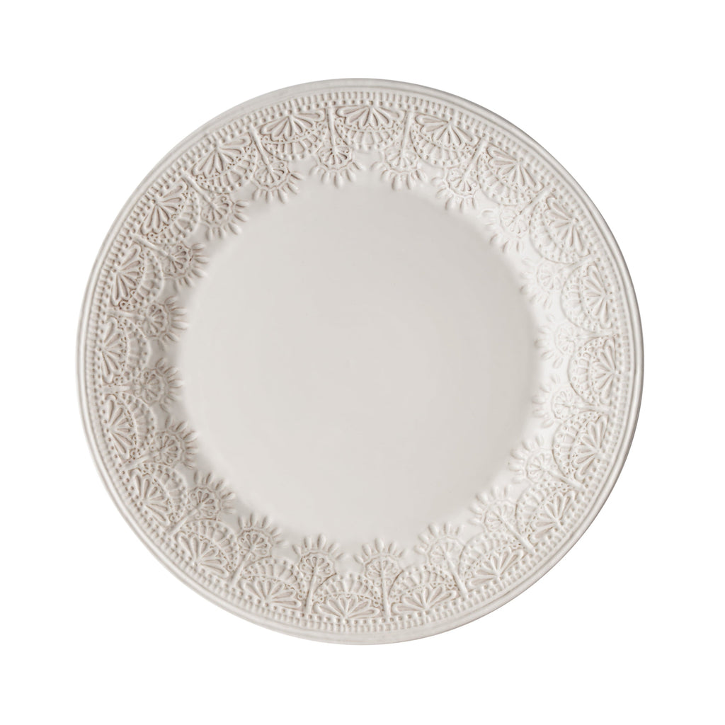 PioneerHome™ Vintage Lace 12-Piece Ceramic Dinnerware Set, Linen - PioneerHome™
