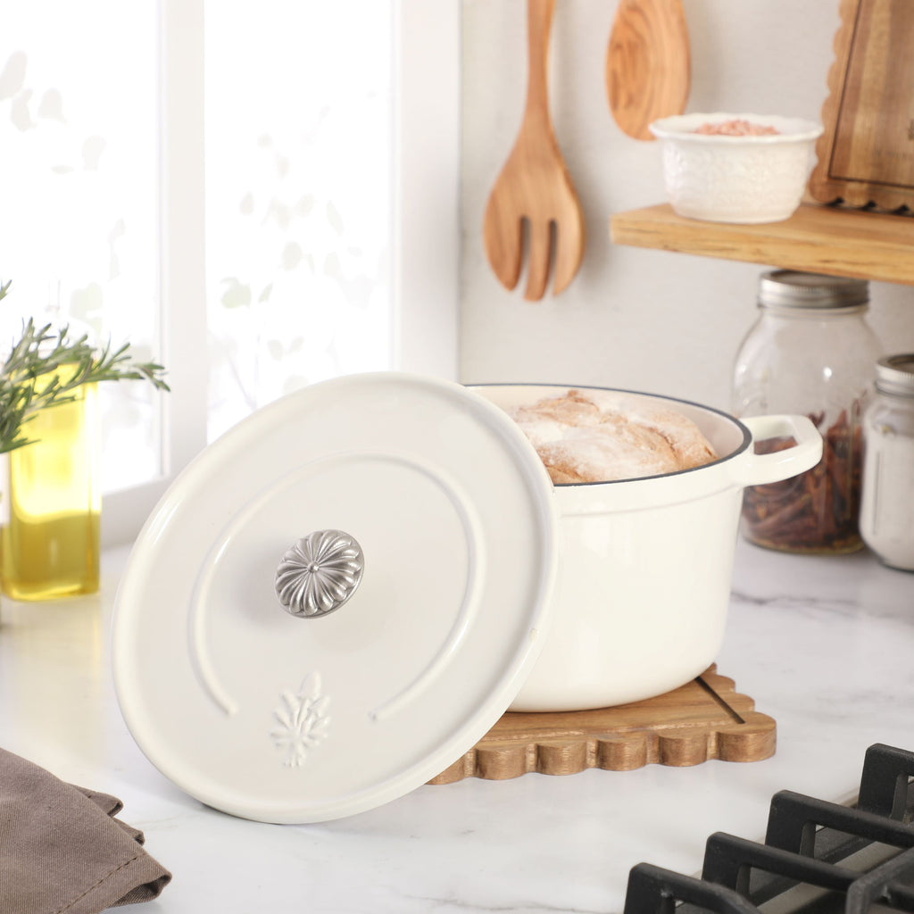 PioneerHome™ 5-Quart Enameled Cast Iron Dutch Oven with Lid, Linen - PioneerHome™