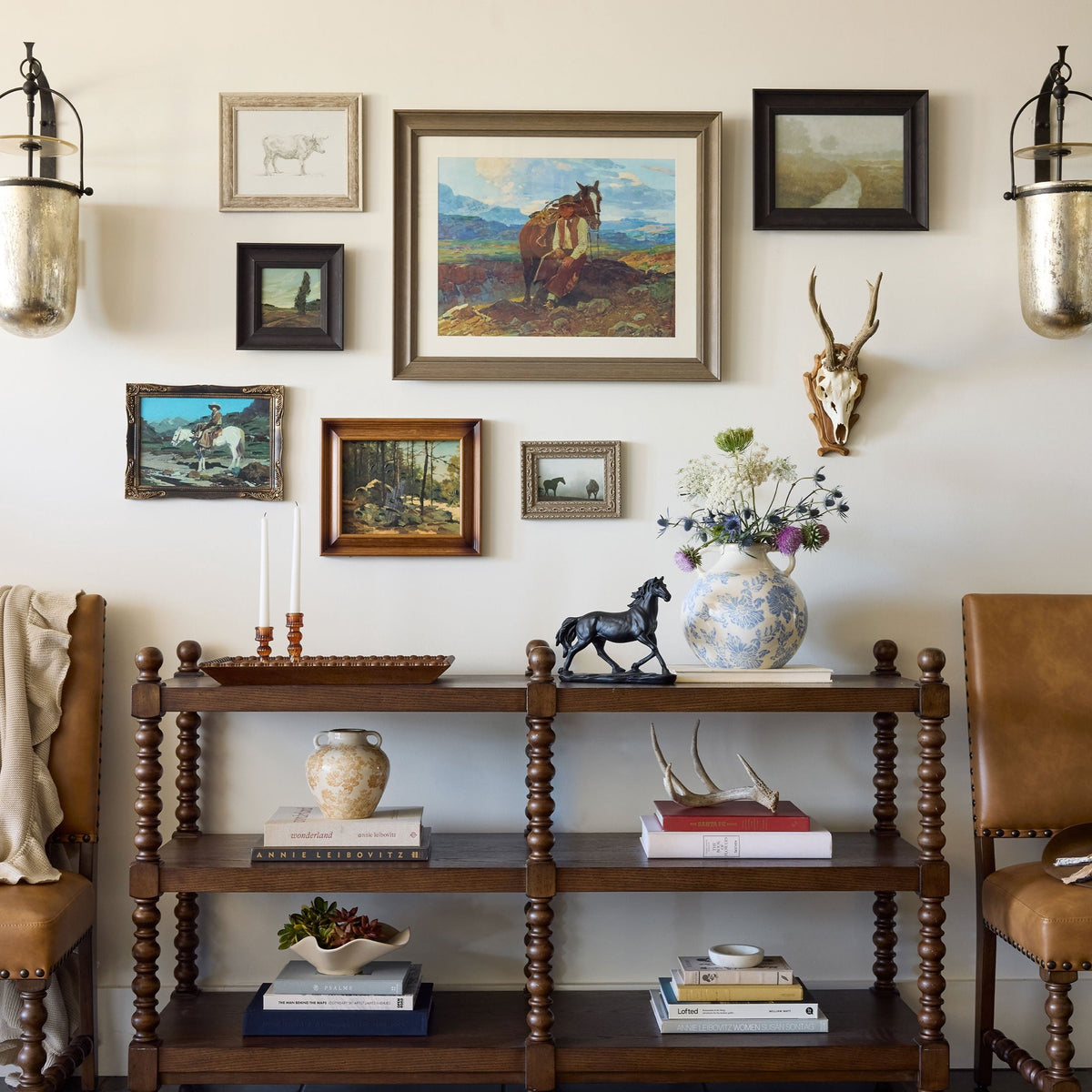 PioneerHome™ Western Landscape Wall Art Set: Rustic Cowboy Nature Canvas Prints, Vintage Ranch Decor - PioneerHome™