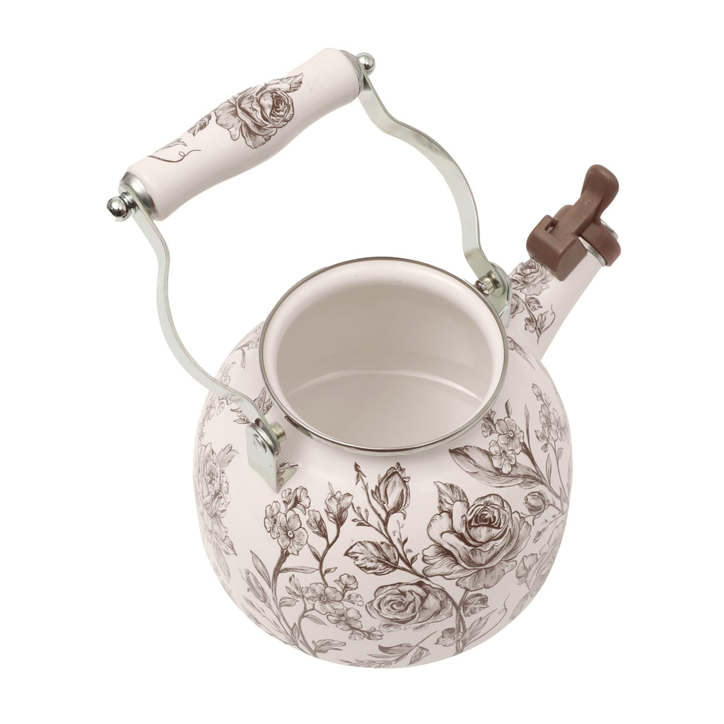 PioneerHome™ 2.0-Quart Enamel on Steel Agatha Tea Kettle, Brown - PioneerHome™