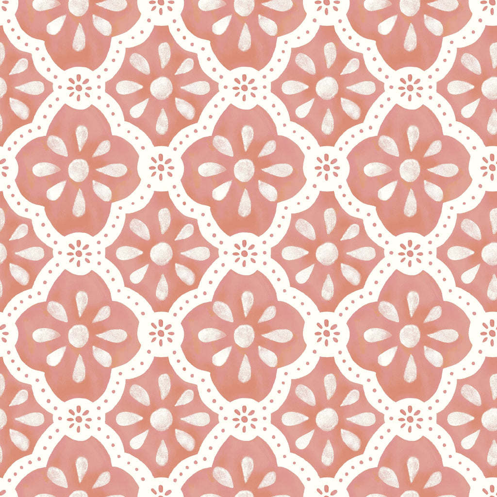 PioneerHome™ Pink Salmon Washy Trellis Peel and Stick Wallpaper, 18" x 18.86' - PioneerHome™