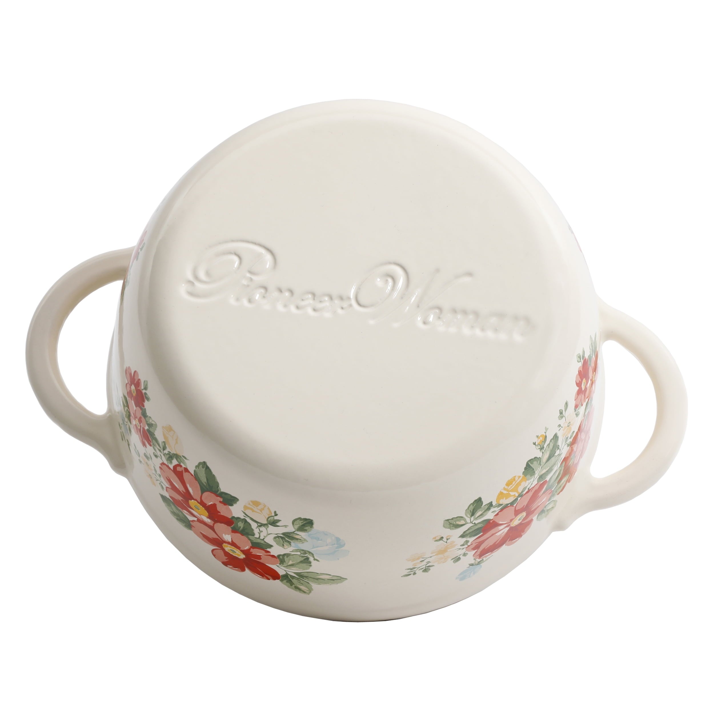 PioneerHome™ Vintage Floral Enameled Cast Iron 3-Quart Dutch Oven - PioneerHome™