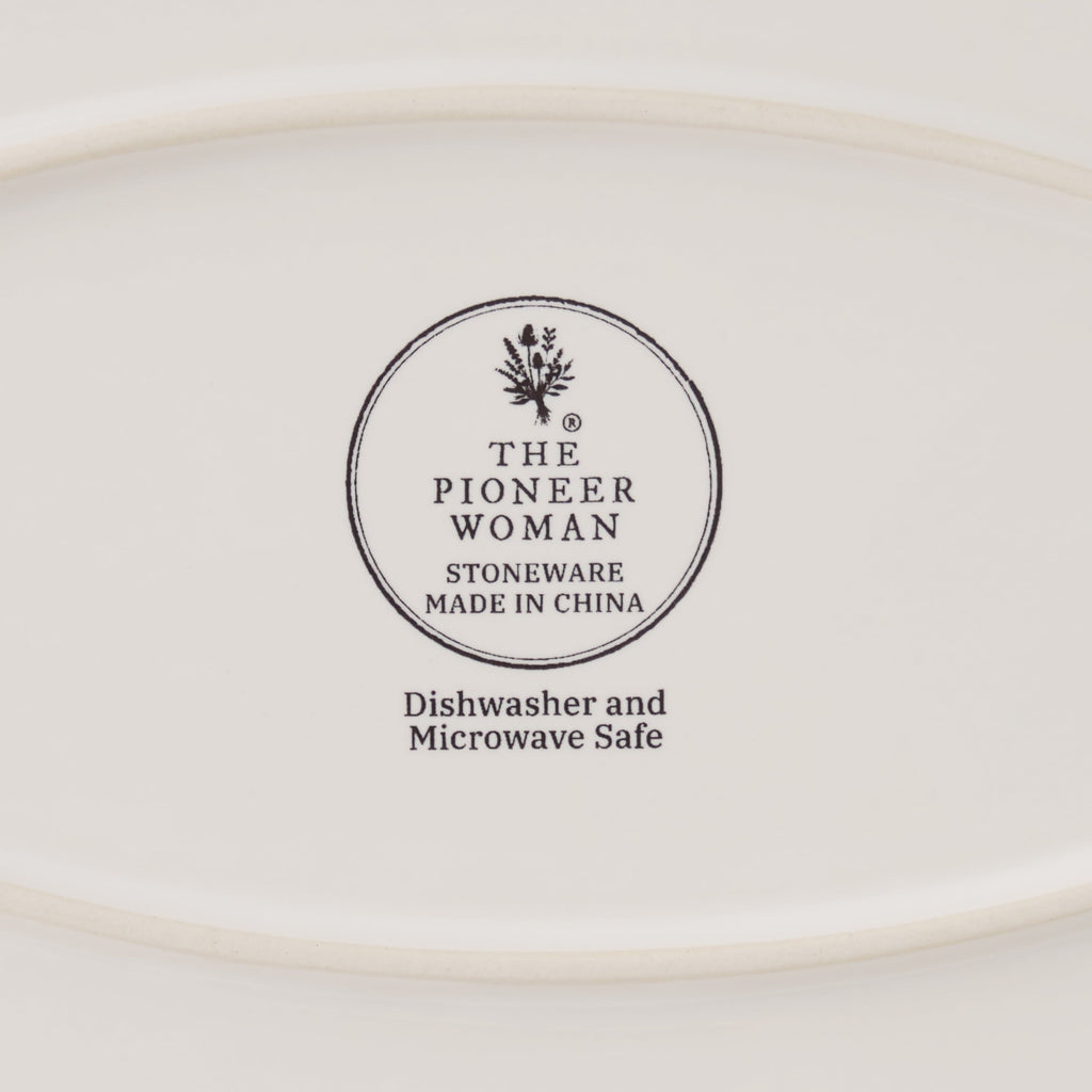PioneerHome™ Agatha Stoneware 16-inch Serving Platter, Blue - PioneerHome™
