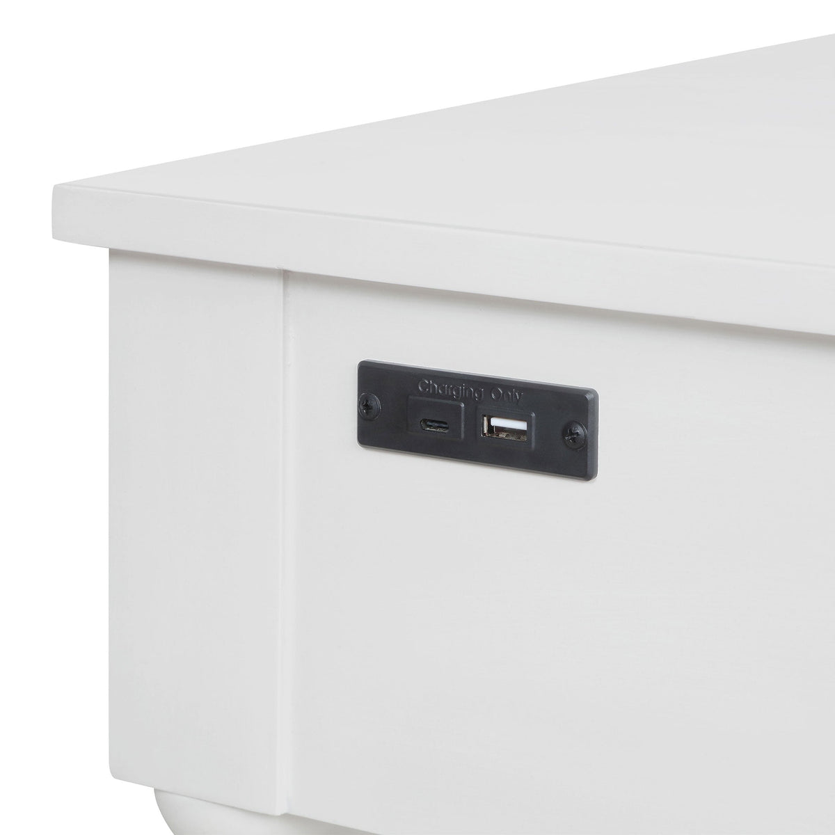 PioneerHome™ Harper Spindle Nightstand with USB Charging Ports, Adults and Teens, White Finish - PioneerHome™