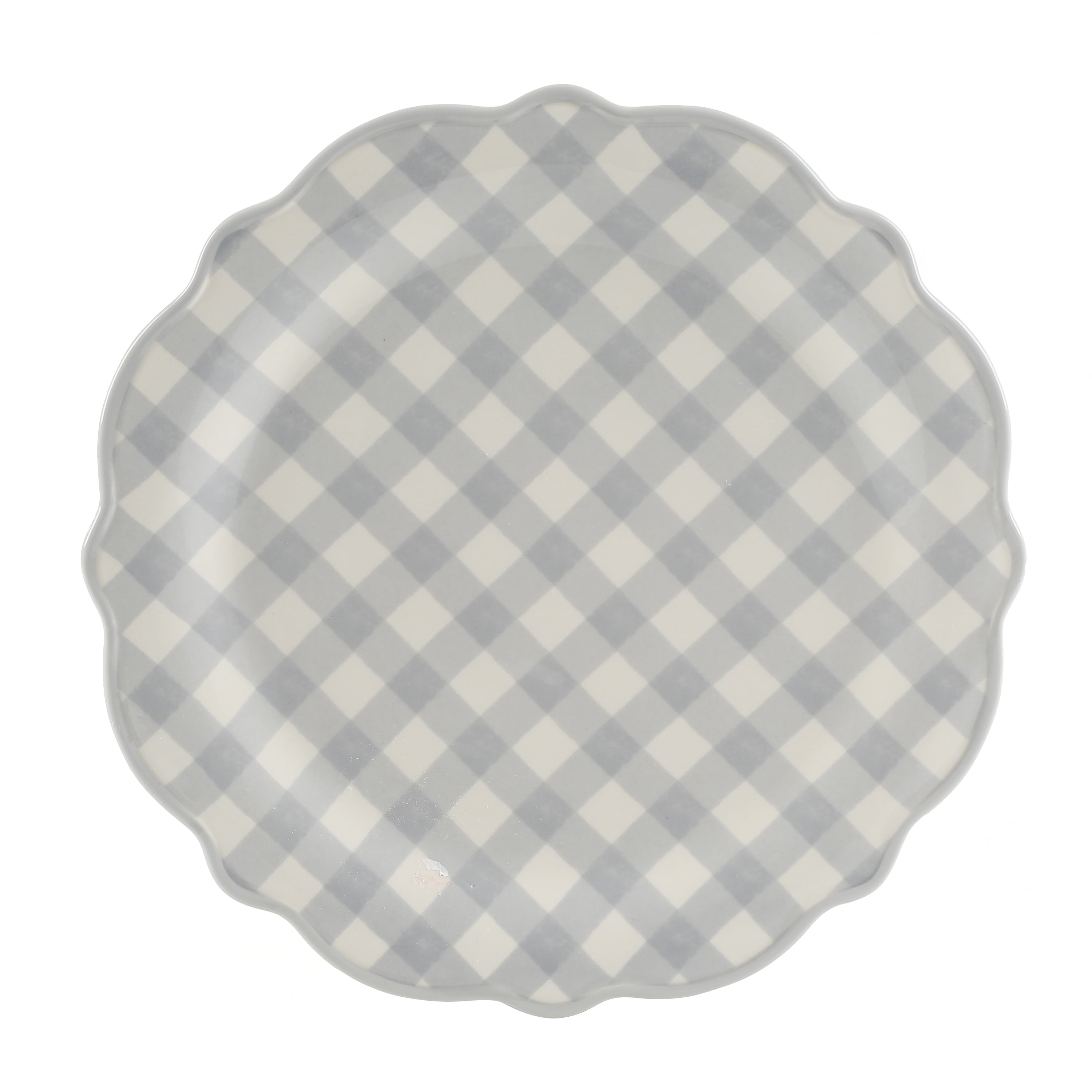 PioneerHome™ Gingham 12-Piece Ceramic Dinnerware Set, Gray - PioneerHome™