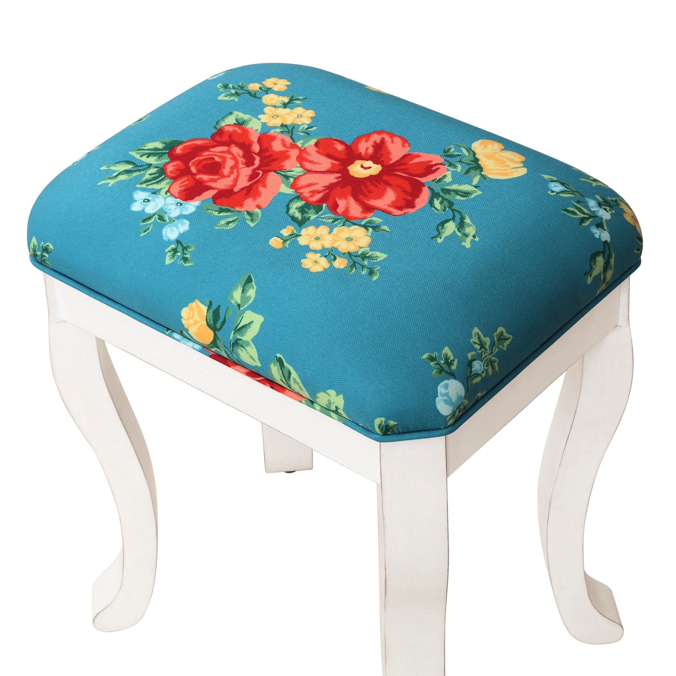 PioneerHome™ Vanity Set and Stool with Tri-Fold Mirror and Made With Solid Wood Frame, - PioneerHome™