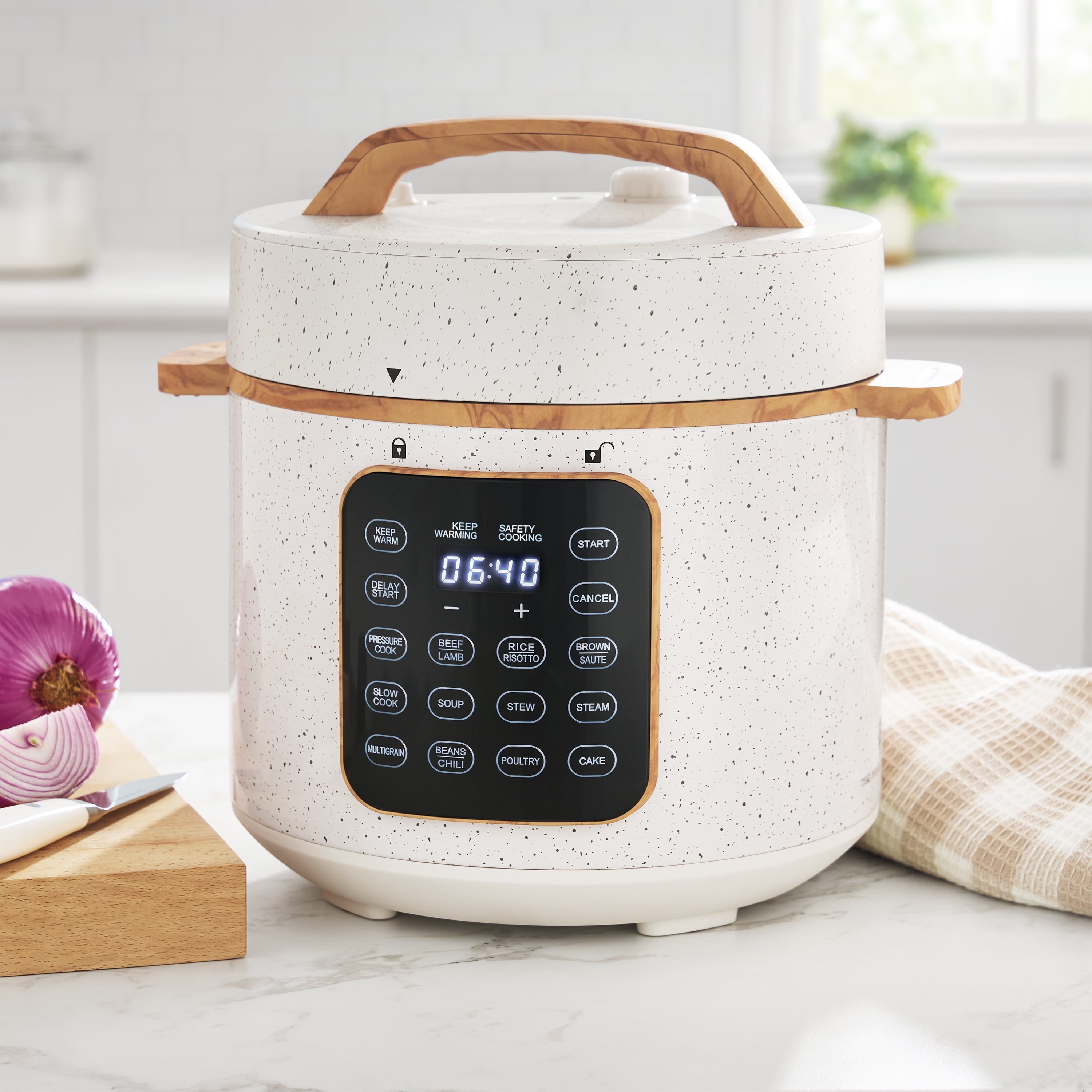 PioneerHome™ Linen Speckle 6-Quart Pressure Cooker with Touch Control Display - PioneerHome™