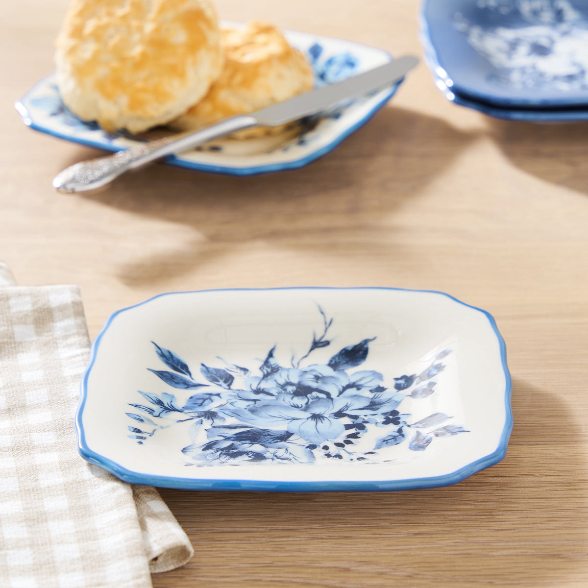 PioneerHome™ Delilah Stoneware Appetizer Plates, Blue, Set of 6 - PioneerHome™