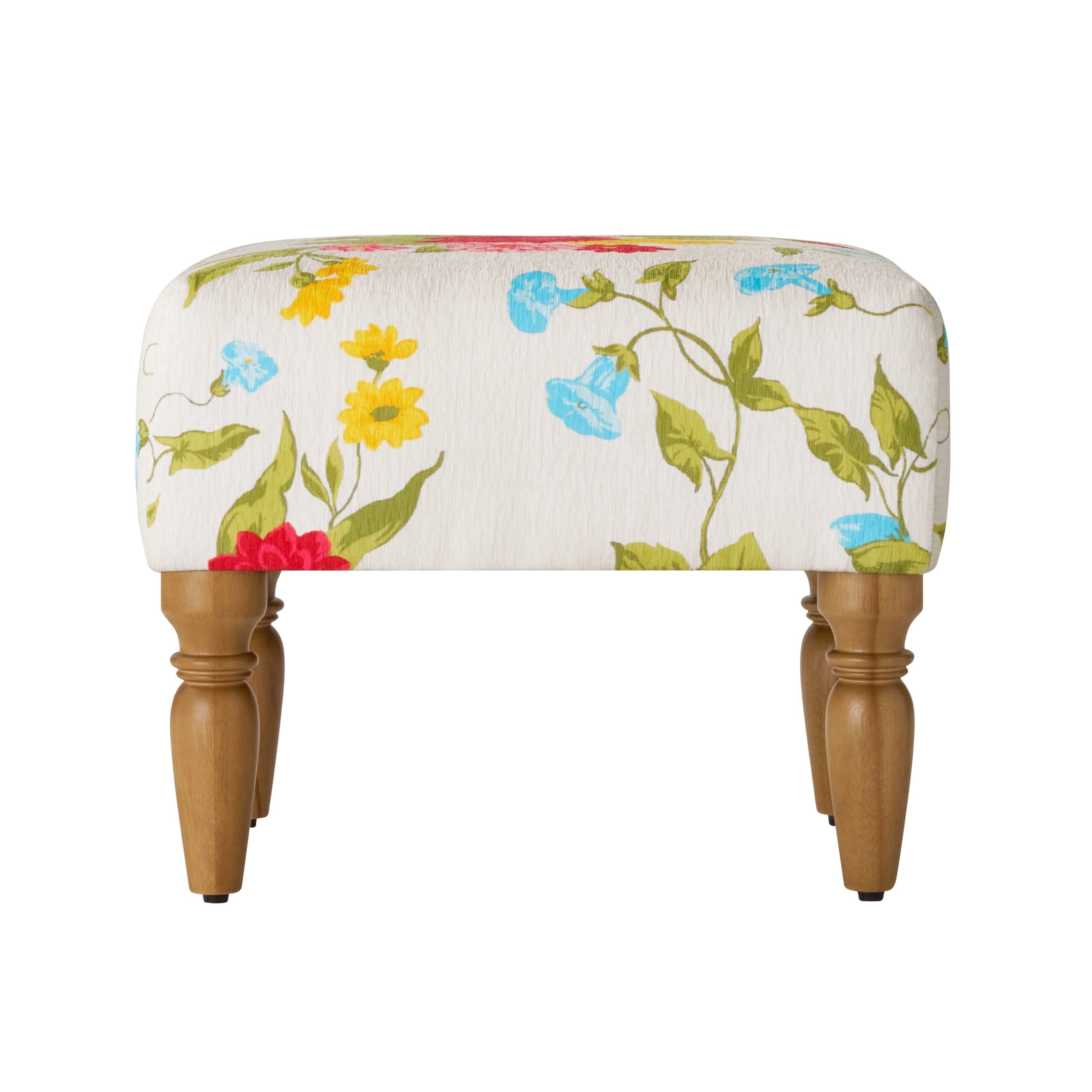 PioneerHome™ Sweet Rose Ottoman, White, 17.25 in - PioneerHome™