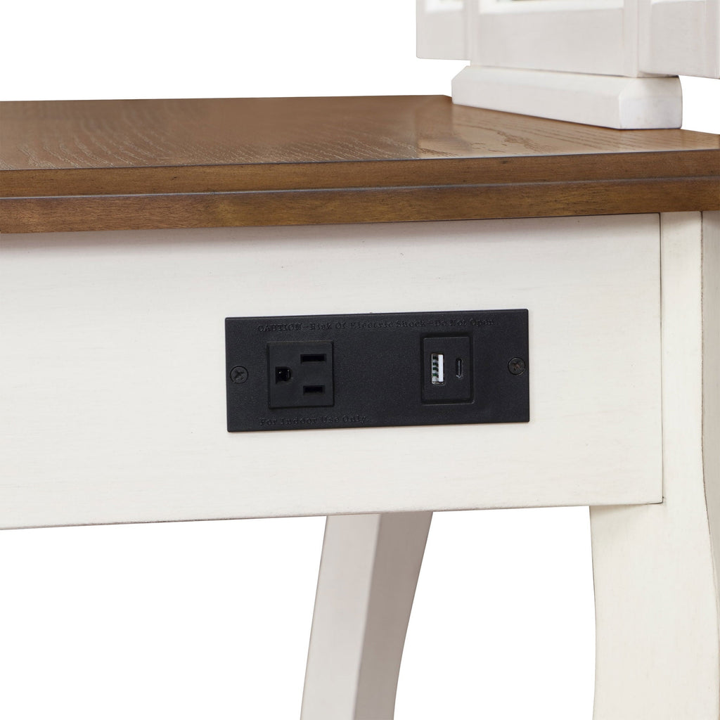 PioneerHome™ Vanity Set and Stool with Tri-Fold Mirror and Made With Solid Wood Frame, - PioneerHome™