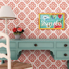 PioneerHome™ Pink Salmon Washy Trellis Peel and Stick Wallpaper, 18" x 18.86' - PioneerHome™