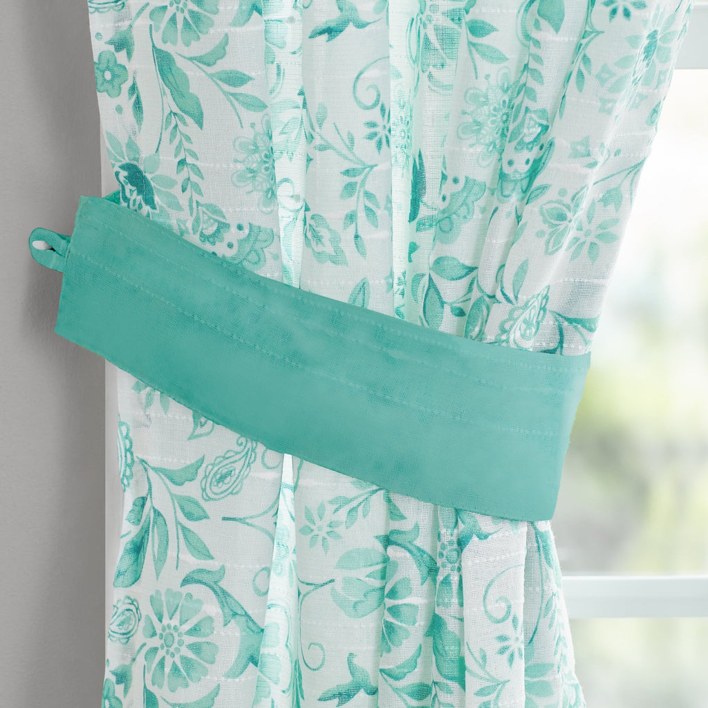 PioneerHome™ Maize Sheer Curtain Panel, Teal, 1 Panel, 50"W x 84"L - PioneerHome™