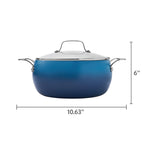 PioneerHome™ Harlow 7.5 Qt Ceramic Non-Stick Stock Pot with Lid, Denim Blue - Farmhouse - PioneerHome™