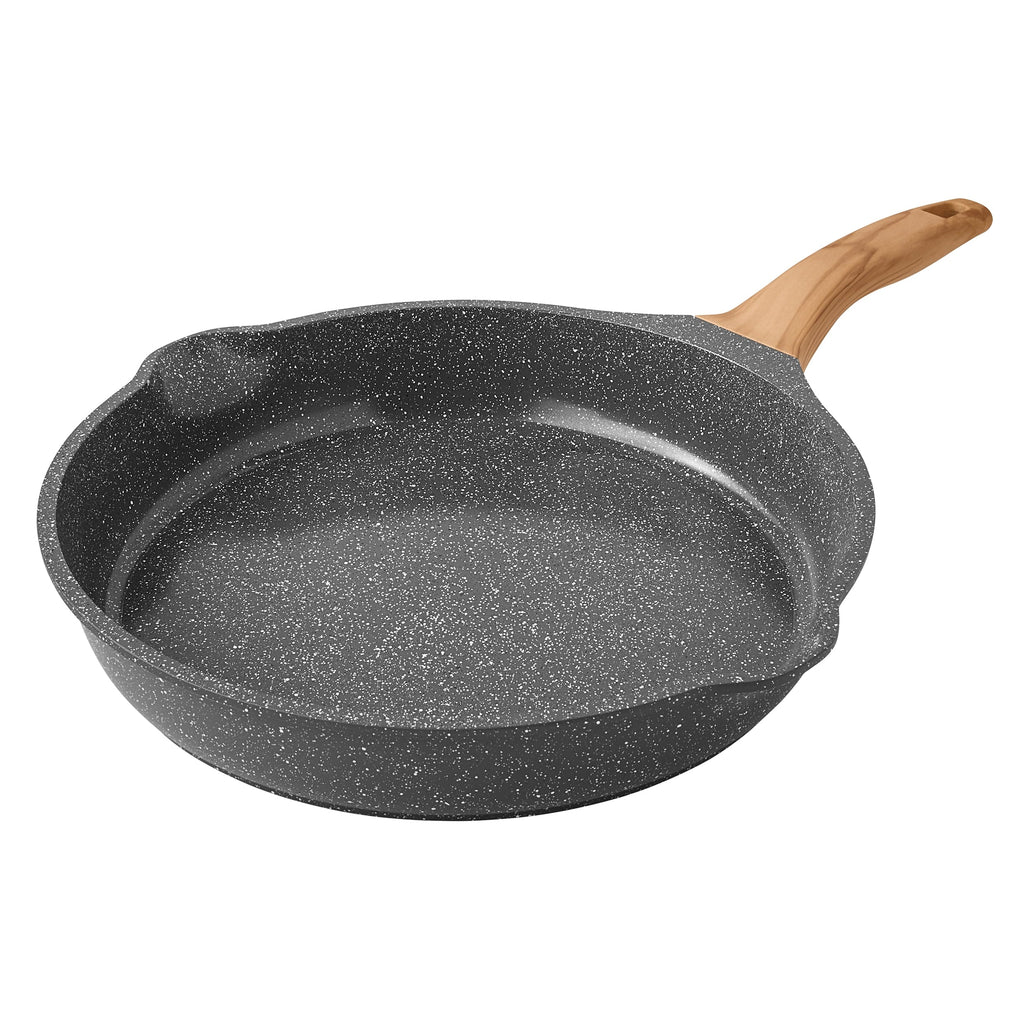 PioneerHome™ Prairie Signature 2-Piece Cast Aluminum 10" & 12" Fry Pan Set, Charcoal Speckle - PioneerHome™