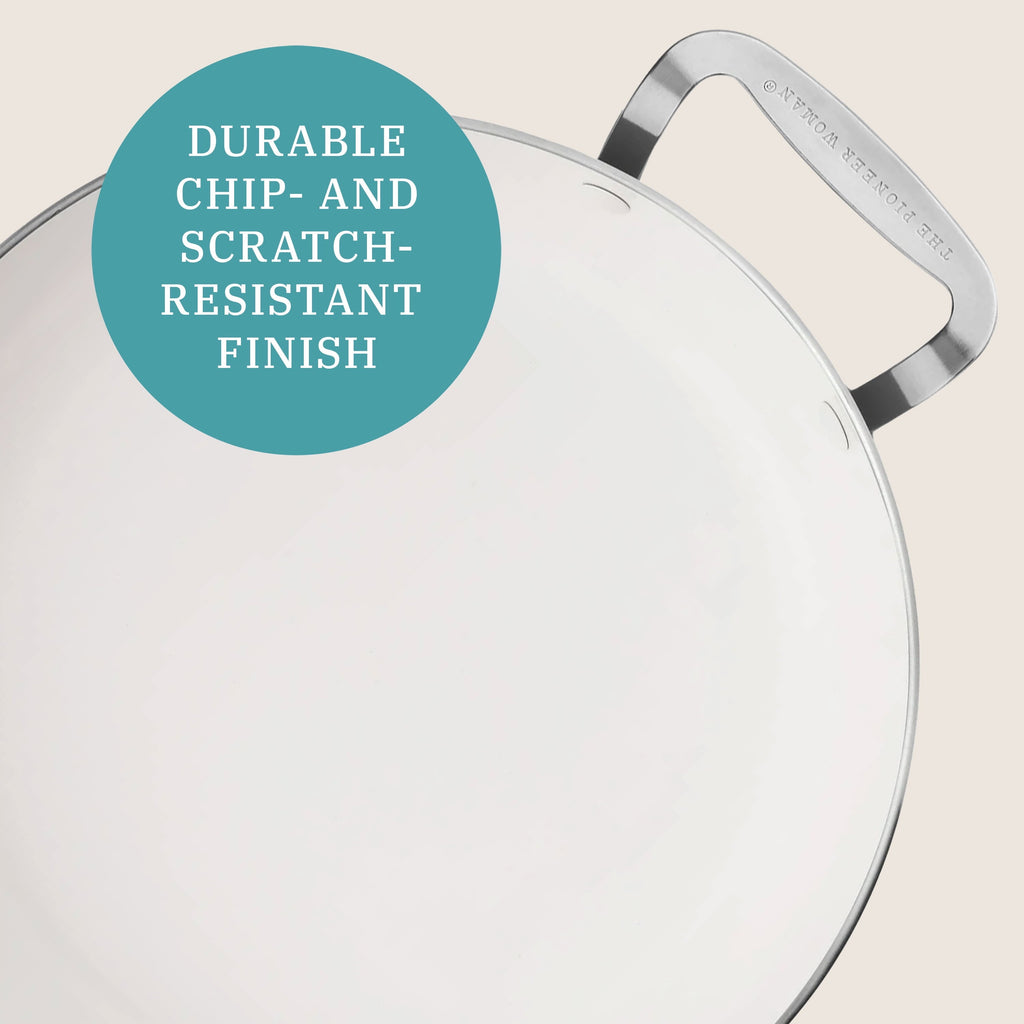PioneerHome™ Harlow 12" Ceramic Non-Stick Everyday Pan with Lid, Denim Blue - PioneerHome™