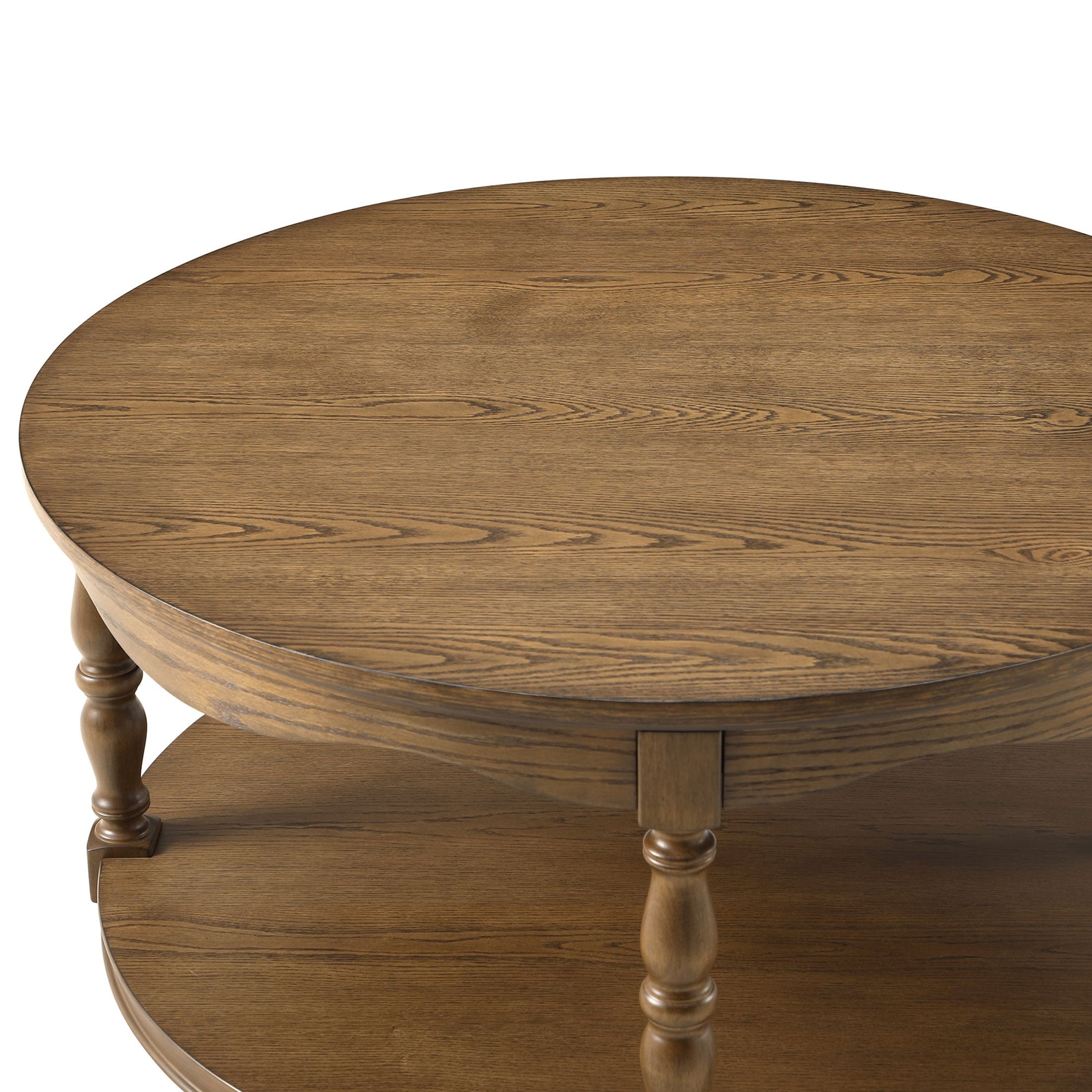 PioneerHome™ Helen Round Coffee Table, Heirloom Brown - PioneerHome™
