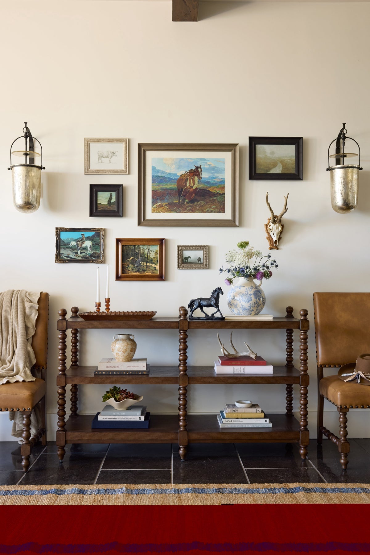 PioneerHome™ Harper Spindle Wood Decorative Wall Mirror, Beaded Turned Wood Mirror, Rustic Brown 24x30 - PioneerHome™