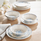 PioneerHome™ Agatha 12-Piece Stoneware Dinnerware Set, Blue - PioneerHome™