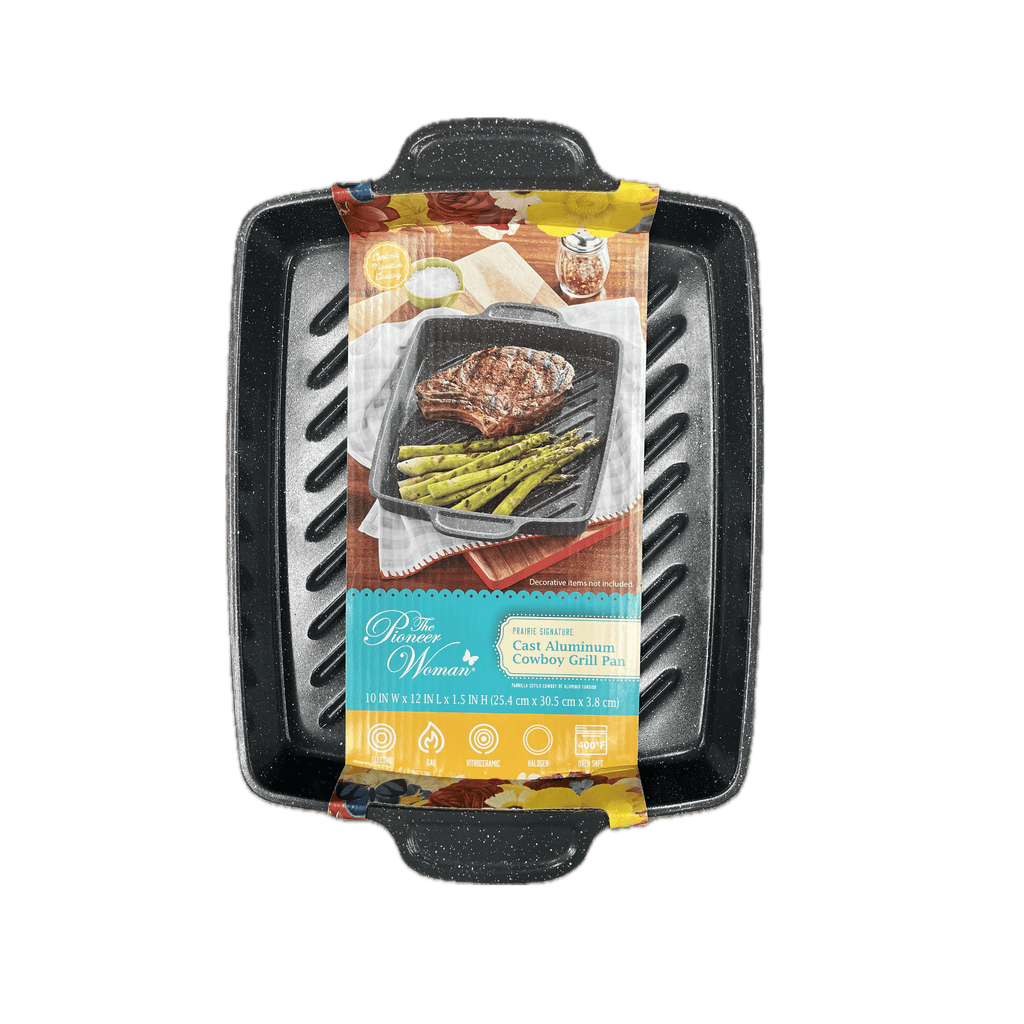 PioneerHome™ Prairie Signature 10x12 inch Cast Aluminum Nonstick Cowboy Steak Pan with Speckled Design - PioneerHome™