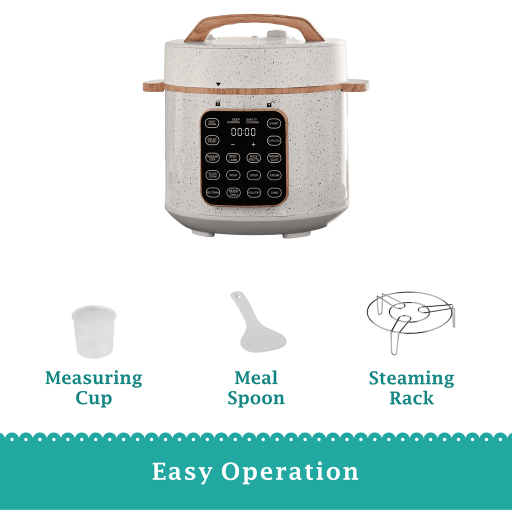 PioneerHome™ Linen Speckle 6-Quart Pressure Cooker with Touch Control Display - PioneerHome™