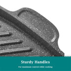 PioneerHome™ Prairie Signature 10x12 inch Cast Aluminum Nonstick Cowboy Steak Pan with Speckled Design - PioneerHome™